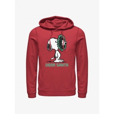 Snoopy Peanuts Red Dear Santa Men's Hoodie