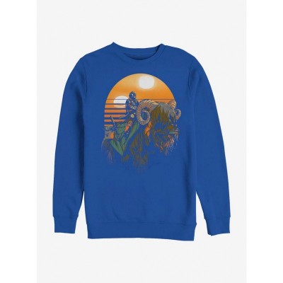 Mandalorian Bantha Riders Crewneck Sweatshirt - Blue Men's Size