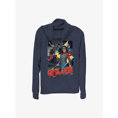 Marvel Ms. Marvel Embiggen Lightweight Cowlneck Top for Girls - Blue