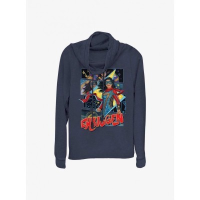 Marvel Ms. Marvel Embiggen Lightweight Cowlneck Top for Girls - Blue