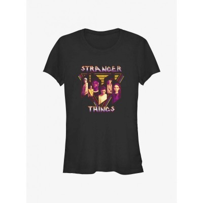 Stranger Things Inspired Heavy Metal Band Tee for Girls - Black