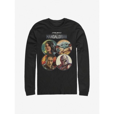 The Mandalorian Main Crew Coin Art Long-Sleeve T-Shirt - Men's Black