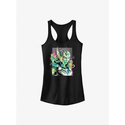 Marvel Female Thor Pastel Tank Top for Girls - Black