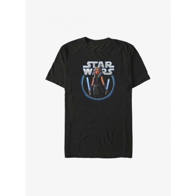 Star Wars Ahsoka Dual Sabers Big Tall Unisex T-Shirt - BLACK