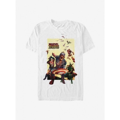 Marvel Zombies Lightweight T-Shirt - Men's White Action Graphic