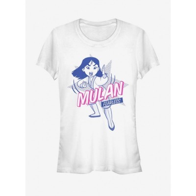 Disney Mulan Fearless Pop Art T-Shirt for Girls - White
