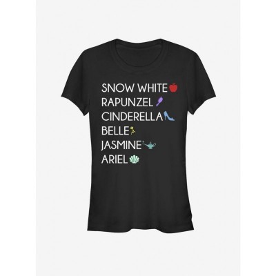 Disney Classic Princess Collection T-Shirt for Girls - Black