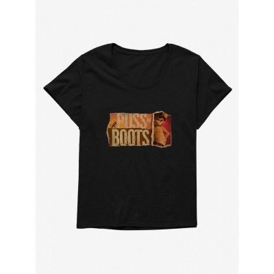 Puss in Boots Inspired Girls Plus Size Scoop Neck T-Shirt