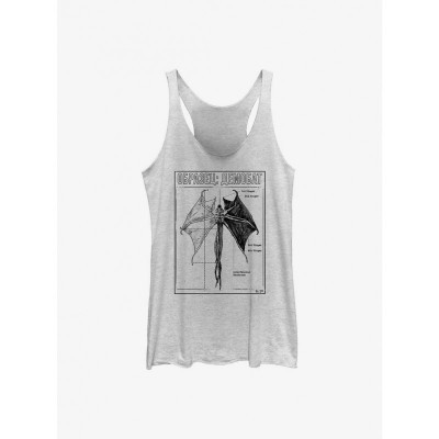 Stranger Things Demobat Girls Tank Top - White Junior Size