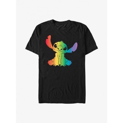 Disney Stitch Pride T-Shirt for Men - Black Comfortable Lightweight Cotton