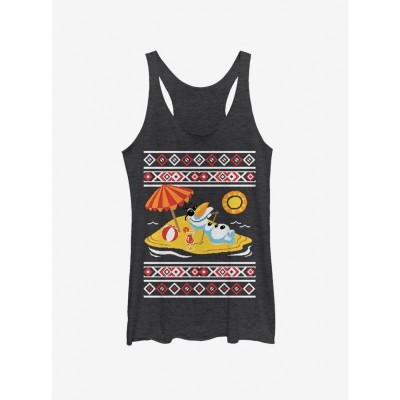 Disney Girls' Frozen Olaf Holiday Tank Top - Black