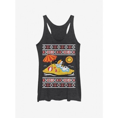Disney Girls' Frozen Olaf Holiday Tank Top - Black