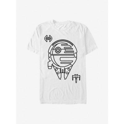 Star Wars Minimalist Spaceships Men's T-Shirt - Available in White