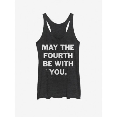 Star Wars May the Fourth Be With You Girls Black Tank Top