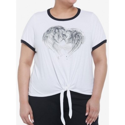 Avatar: The Way Of Water Plus Size Tie-Front Girls Ringer Tee