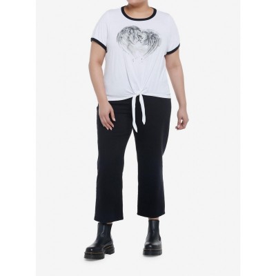 Avatar: The Way Of Water Plus Size Tie-Front Girls Ringer Tee