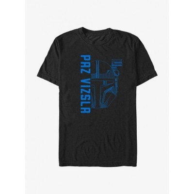 The Mandalorian Paz Vizsla Helmet T-Shirt - Black, Lightweight Men's Tee