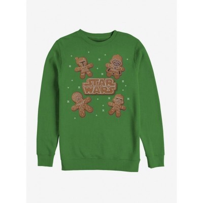Star Wars Inspired Green Gingerbread Cookie Crew Neck Sweatshirt for Men