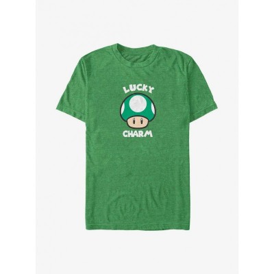 Nintendo Green Lucky Charm Mushroom T-Shirt for Men