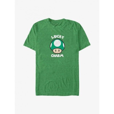 Nintendo Green Lucky Charm Mushroom T-Shirt for Men