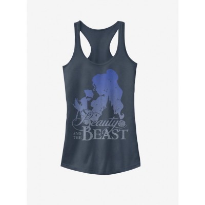 Disney Silhouette Tank Top for Girls - Beauty and the Beast BLUE