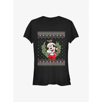 Disney Ugly Holiday Tee for Girls - Black Mickey Mouse Design