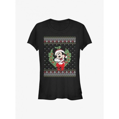 Disney Ugly Holiday Tee for Girls - Black Mickey Mouse Design