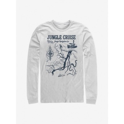 Disney Jungle Cruise Adventure Map Long-Sleeve T-Shirt - Men's White