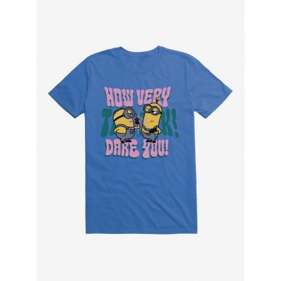Minions Groovy How Dare You Unisex T-Shirt - Blue
