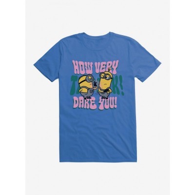 Minions Groovy How Dare You Unisex T-Shirt - Blue