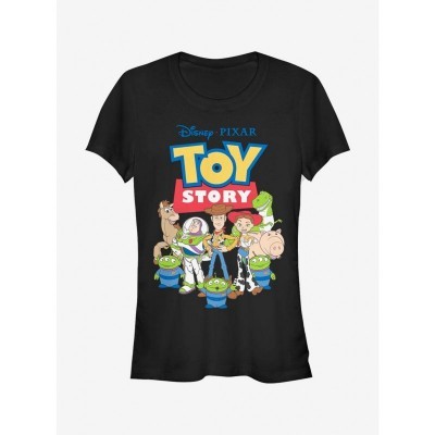 Disney Toy Story Character Group Girls T-Shirt - Junior Sizes Black