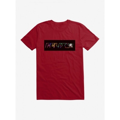 Felix The Cat Neon Space T-Shirt for Men - Lightweight Cotton