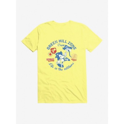 Sonic Green Hill Zone Crew Neck T-Shirt for Men