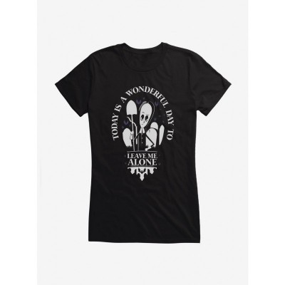 Addams Family Movie "Leave Me Alone" Girls T-Shirt in Black