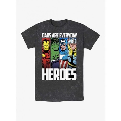 Marvel Dads Everyday Heroes Mineral Wash Cotton T-Shirt - Men's Multi