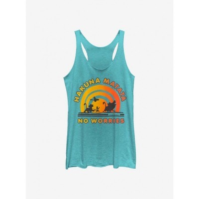 Disney Lion King No Worries Girls' Cotton Blend Tank Top - Blue
