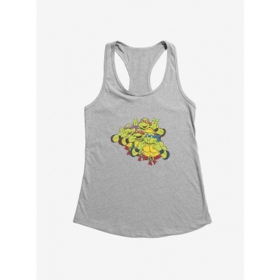 Teenage Mutant Ninja Turtles Girls Grey Tank Top - Fun Group Design