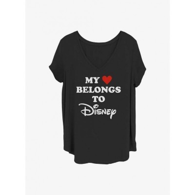 Disney Girls Plus Size T-Shirt - I Heart Disney Design - Black