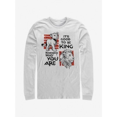 Disney Simba Lion King 2019 Cotton Long Sleeve Men's T-Shirt - White
