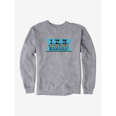 Minions Bananas Graphic Unisex Sweater - Grey
