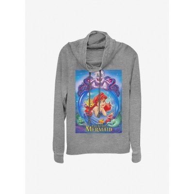 Disney Ariel And Ursula Grey Cowlneck Sweatshirt For Girls