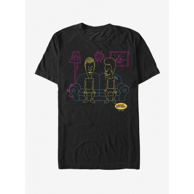 Beavis and Butt-Head Couch Silhouette T-Shirt - Men's Black