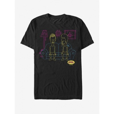 Beavis and Butt-Head Couch Silhouette T-Shirt - Men's Black