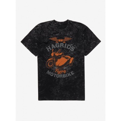 Harry Potter Hagrid Flying Motorbike Mineral Wash T-Shirt - Unisex Multi