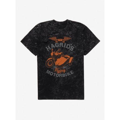 Harry Potter Hagrid Flying Motorbike Mineral Wash T-Shirt - Unisex Multi
