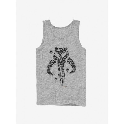 Mandalorian Bullet Holes Men's Cotton Tank Top - Grey