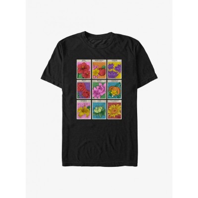 Disney Princess Flower Seed Design T-Shirt - Black for Men