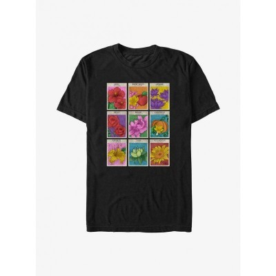 Disney Princess Flower Seed Design T-Shirt - Black for Men