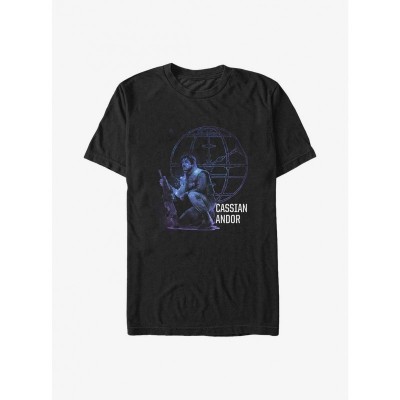 Star Wars Rogue One Big & Tall T-Shirt - Cassian Andor Graphic - Black