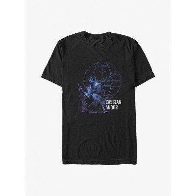 Star Wars Rogue One Big & Tall T-Shirt - Cassian Andor Graphic - Black